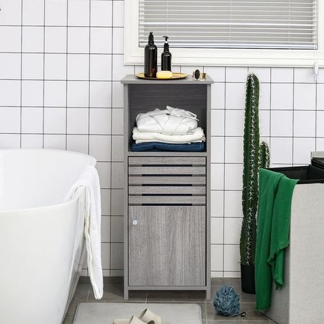 Modern Shelves Wooden Freestanding Single Door Bathroom Cabinet (1/5)
