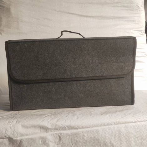 Borsa portaoggetti per bagagliaio auto, antiscivolo, pieghevole, organizer per bagagliaio auto per attrezzi, guasti, emergenza, organizer da viaggio - Materiale per moquette grigio scuro - Adatto a tu