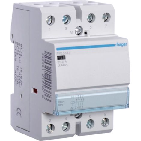 Hager ESC441 contactor modular gris 40A 230V (1/3)