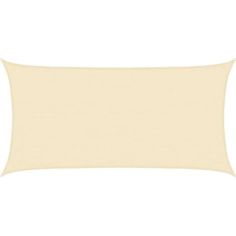Shade sail, sun protection, UV protection, for garden, patio, balcony, outdoor use, 160 g/m², cream, 3 x 6 m, HDPE (1/5)