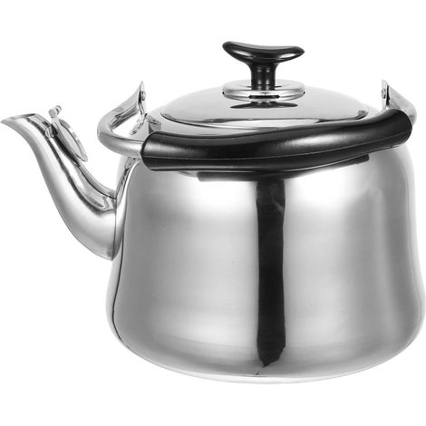 Bouilloire sifflante en inox 4 L, capacité, avec poignée ergonomique et couvercle épais pour cuisinière à gaz, pour faire bouillir l'eau (1/5)