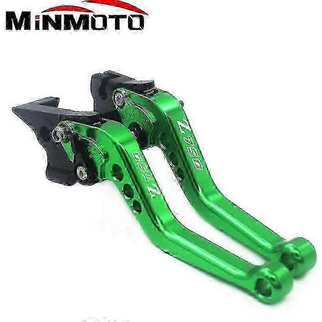 Accessoires moto compatibles avec Kawasaki Z750 Z 750 2007-2012 2011 : leviers de frein et d'embrayage courts, poignées de guidon (vert-B) (1/5)