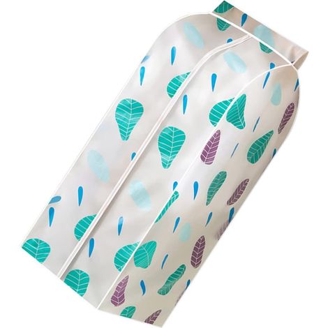 Housse de protection pour vêtements 60x110 cm verte avec fermeture éclair rangement (1/5)