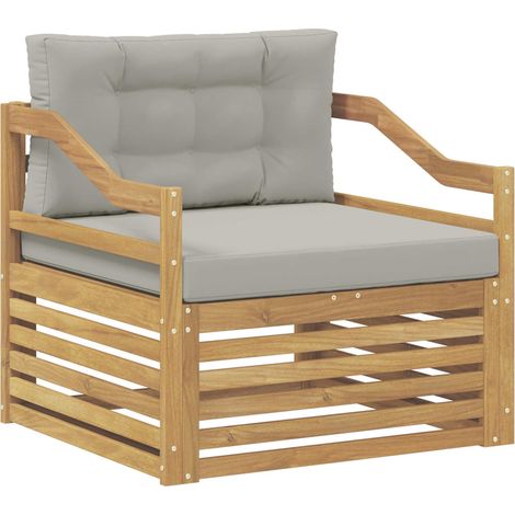 Maison Exclusive - Outdoor-Sofa Weiß und Hellgrau