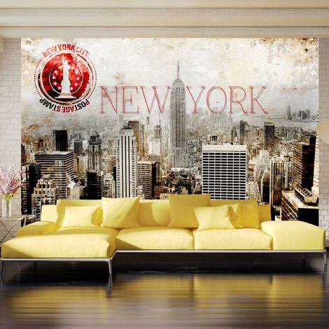 Papier Peint "New York POST AGE STAMP" 70 x 100 cm (1/2)