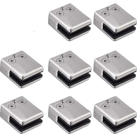 Glasklemmen, 8er-Set quadratische Edelstahlklemmen, Flachrücken-Klemmwerkzeug für 6–8 mm Glas (1/5)