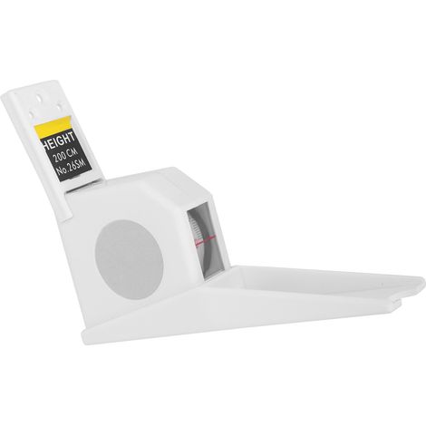 Jauge de hauteur de 2 mètres, mètre ruban rétractable, outil de mesure en métal (blanc) (1/5)