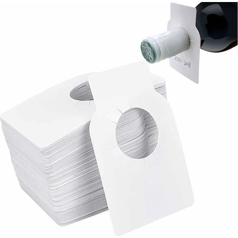 (500 Stück, weiß) Wiederverwendbare Weinflaschenetiketten, Blanko-Geschenkanhänger aus Polyethylen, weiße Kunststoffetiketten für Weinflaschen und Weinkeller (1/5)