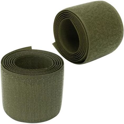 Bande/rouleau de scratch 50 mm 1 mètre auto-agrippant - organisateur/serre câbles - ruban sac vêtement attache sangle - couleur: vert cèdre - en polyamide et polyester (1/5)