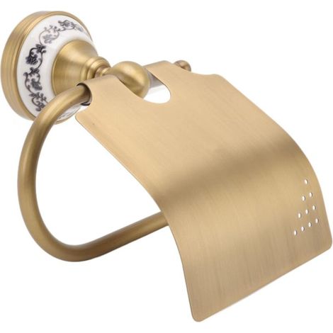 Wandmontierter Toilettenpapierhalter, verstellbarer Papierhandtuchhalter im Vintage-Stil mit Porzellanverzierung für Zuhause, Badezimmer, Hotel