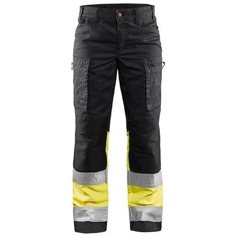 Pantalon de travail stretch haute visibilité femme 7161 - Marine/Jaune fluo XS - FR(34) - SE(C32) - Standards (1/2)