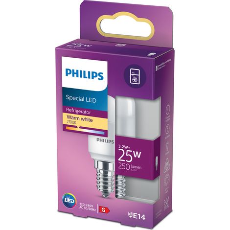 Philips Bombilla LED E14 3.2W - 25W T25 2700K especial NEVERA (1/4)