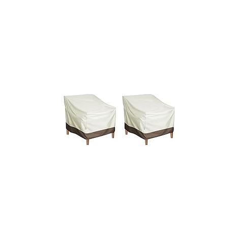 Waterproof 210D garden chair covers, 2-pack, outdoor weatherproof covers for chairs and garden furniture, 80x85x91.5cm (Beige) (1/5)
