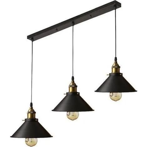 ss-33-Suspension luminaire industrielle lustre abat-jour vintage 22cm , E27 rétro lampe plafonnier en métal fer corde (1/4)