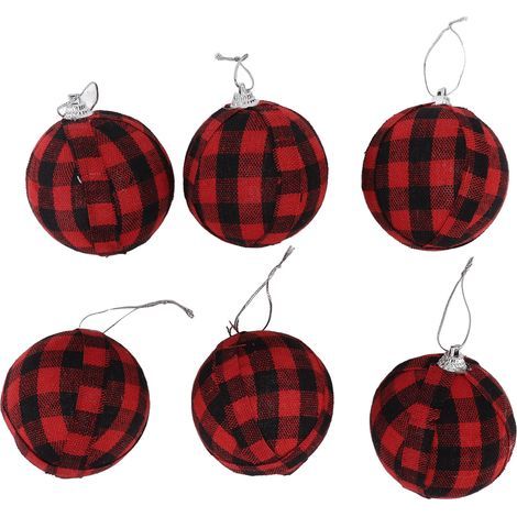 Weihnachtsbaumkugeln schaffen Atmosphäre, 7 cm große Weihnachtskugeln, wunderschönes Aussehen, Geschenkidee, Beleuchtung für das Wohnzimmer (rote und schwarze Fliesen) (1/5)