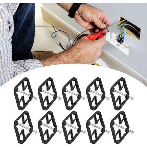 Kit de 10 tiges de support pour douilles encastrées, tige de support pour douilles encastrées type 86, accessoires électriques, support pour boîtier de prise murale, outils de réparation (1/4)