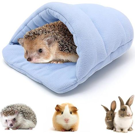 Himmelblaues Meerschweinchenbett, Hamster-Schlafsack, Höhlennest, weiches warmes Kissenhaus, Tierkorb
