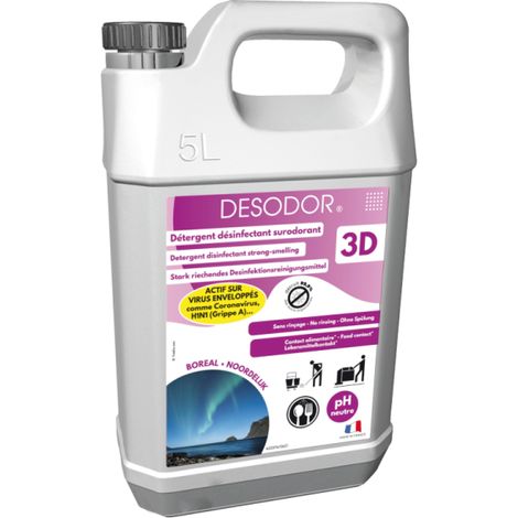 Detergent Nettoyant Desodorisant 3D Boreal SICO 5L - Sans Rinçage - Nettoyant Sol & Surfaces Collectivites