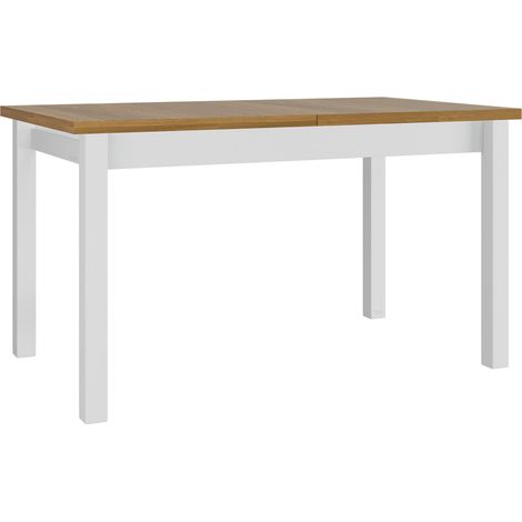Table Victorville 359, Grandson chêne + Blanc, 76x80x140cm, Disponible, Stratifié, Bois