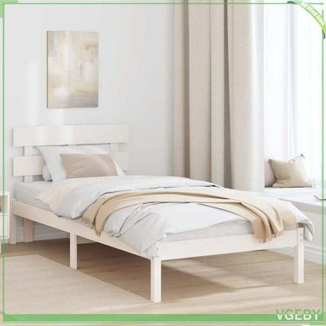 Cadre de lit - ABI - 90 x 200 cm - Bois de pin massif - Design moderne et élégant (1/5)
