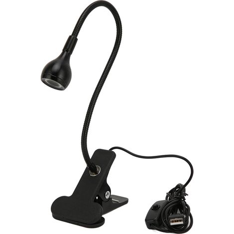 Lampe LED Flexible à Pince avec Base Orientable, Lumière Chaude et Protectrice pour la Lecture, Portable USB - Idéale pour le Camping (1/5)
