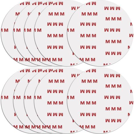 Lot de 10 pastilles adhésives circulaires double face de 70 mm Adhésif de rechange puissant pour support de montage de voiture pare brise caméra GPS verrouillage à ventouse crochet de tableau de bord (1/5)