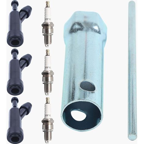 Bougies F7TC pour tondeuse à gazon, tronçonneuse, kart, mini motobineuse pour générateur GX120 GX160 GX200 GX270 GX340 GX390 avec clé à douille et capuchon de bougie (1/5)