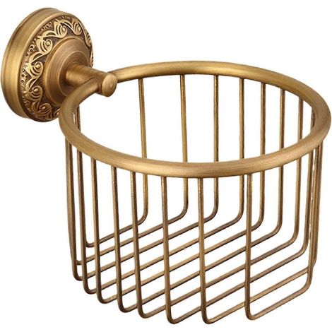 Panier de rangement cylindrique tressé à la main pour 3 rouleaux de papier toilette, étagère de rangement autoportante (1/5)