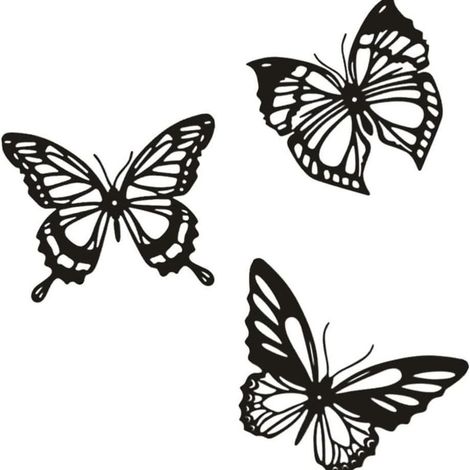 3 PièCes Papillon MéTal DéCoration Murale Noir Papillon MéTal Tenture Murale DéCor Ferme Rustique Maison Bureau Chambre DéCor (1/5)
