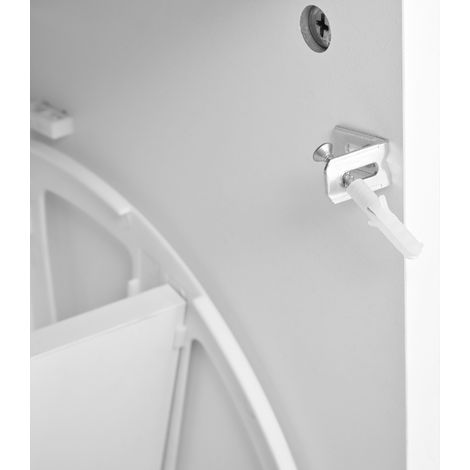Armoire à chaussures avec 3 portes. Petite armoire à chaussures, conçue pour être placée dans l’entrée de la maison. Des poignées rondes sont présentes. Idéale pour être installée dans l’entrée ou le  (1/5)