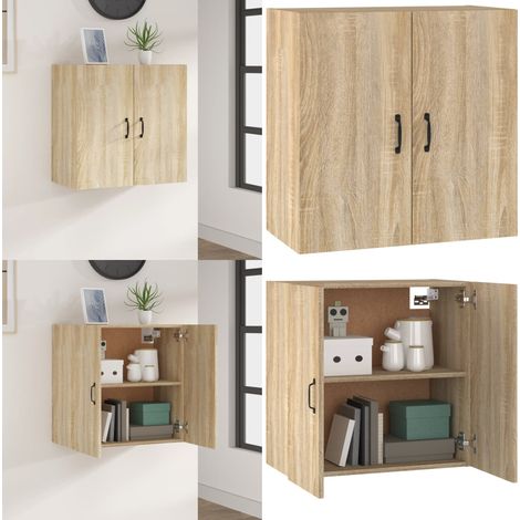 Armoire murale Chêne sonoma 60x31x60 cm Bois d'ingénierie - Armoire Murale - Étagère Murale - Rangement Mural - Meuble De Rangement - Armoire Flottante - Home & Living (1/5)