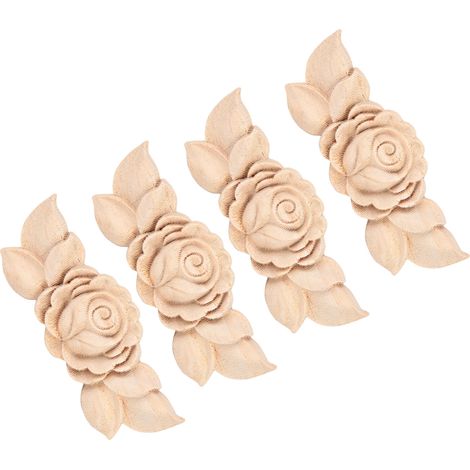 Eckapplikationen im Vintage-Stil mit floralen Schnitzereien für Türen und Möbel (4er-Set) (1/5)