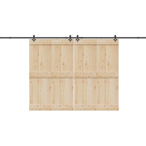 Schiebetürbeschlag-Set 427 cm Stahl Schwarz