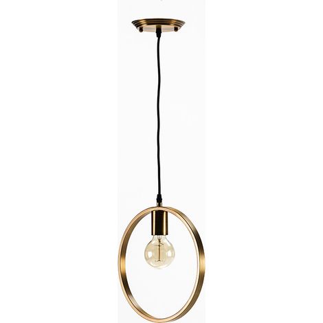 Plafonnier 30x4x31 Métal Doré avec Ampoule (1/2)