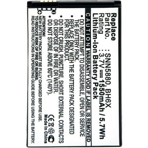 NX - Batterie téléphone, smartphone, GSM pour Motorola 3.7V 1550mAh - BH6XSNN5880SNN58 (1/4)
