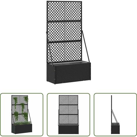 Jardinière métal - Jardinière Treillis Noir 70 x 30 x 135 cm Métал (1/5)
