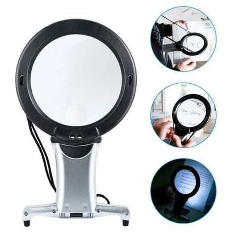 Loupe de Grossissant Cou et de Bureau Loupe 6X, Bras et Bureau Mains-Libres éclairés loupe à LED travaux d'aiguille, Bijoux Hobby, réparation de Points de Croix, Art, Objets d'artisanat (1/5)