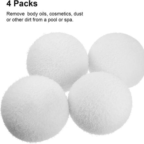 Boules éponges absorbantes d'huile réutilisables de 7,6 cm (3 pouces), boules éponges lavables, boules éponges flottantes pour filtre de piscine