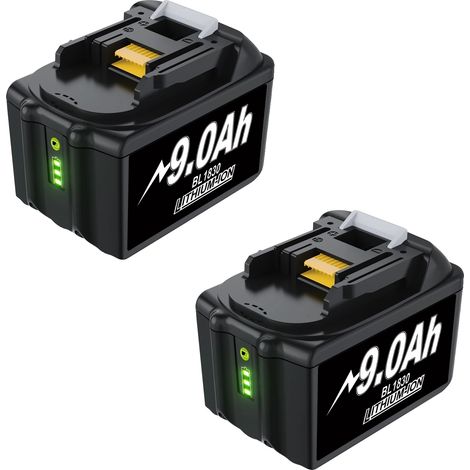 Batería, compatible con 18 V, alta capacidad de 9000 mAh, color negro. (1/2)