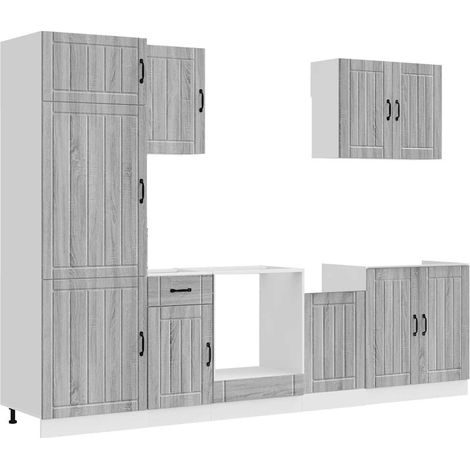 Maison Exclusive - Ensemble d'armoires de cuisine 7 pcs Lucca bois d'ingénierie (1/5)