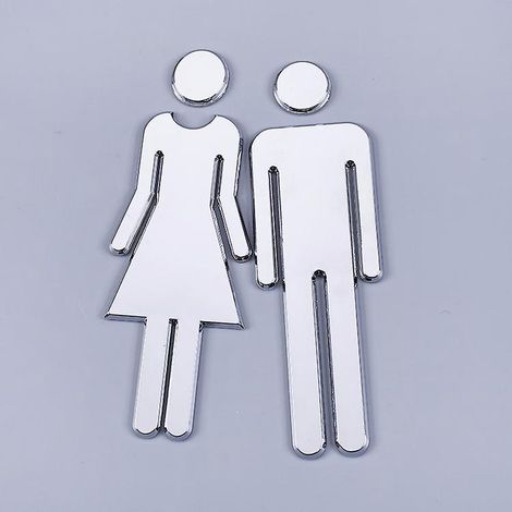 plaque De Porte Wc Auto-adhsifs Pour Dames Et Messieurs, Panneaux De Porte De Salle De Bain Pour La Maison, Htel, Bureau, Boutique, Parking, Resta (1/5)