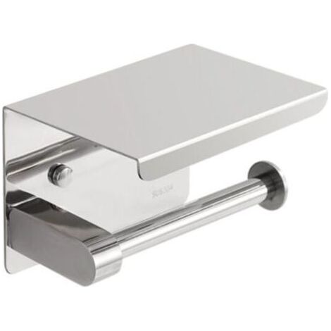 Porte-serviettes en acier inoxydable, porte-rouleau de papier toilette et boîte de rangement murale sans perçage – support multifonction pour téléphone, idéal pour hôtels et salles de bain (1/4)