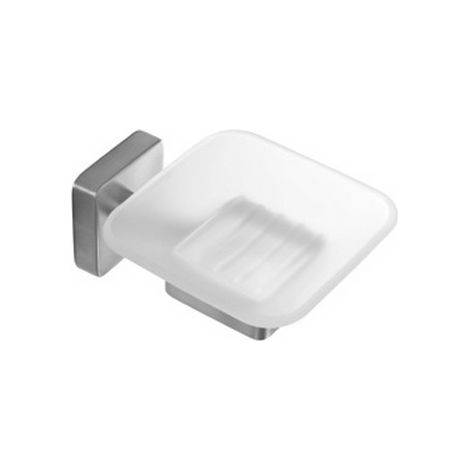 Portasapone bagno in acciaio satinato e vetro installazione a muro  CLODE-S kamalu