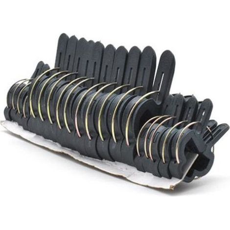 Enowelir Clip per piante resistenti, clip di supporto per giardino, 100 pezzi, clip per piante da giardino, clip di fissaggio per piante (50 clip grandi, 50 clip piccole) nere (1/4)