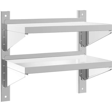 Maison Exclusive - Wandregal mit 2 Böden 50x30x48 cm Silbern Edel