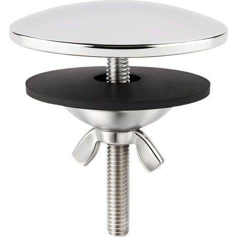 Couvercle de Trou d'Évier, Couvercle de Trou de Robinet 5 cm, en Laiton Chromé, Bouchon de Trou d'Évier pour la Cuisine et la Salle de Bain à Domicile, Couvercle d'Évier (Argent) (1/4)