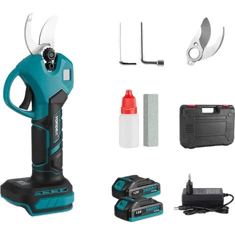 Sécateur Électrique, Moteur Sans Balais, Design Ergonomique, 2 Batterie EU Prise (1/2)