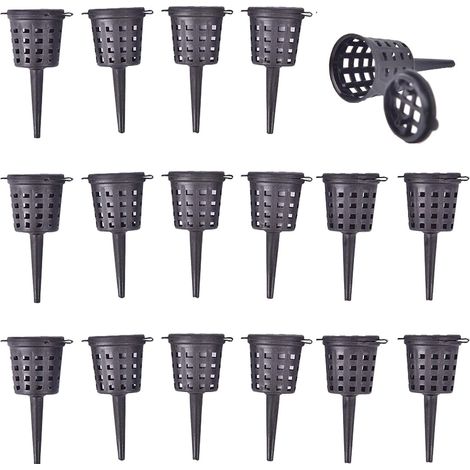 Cestas de malla para fertilizante de 50 piezas con tapa - Vasos de cultivo para suculentas, orquídeas y bonsáis (1/4)