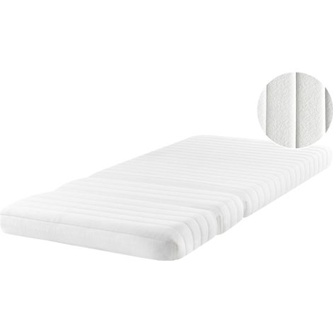 Matelas en Mousse pour Lit Extensible Chambre d'Enfant 90 x 130/160/200 cm Mousse PU Fermeté Moyenne Housse Amovible Blanc CLEVER (1/5)