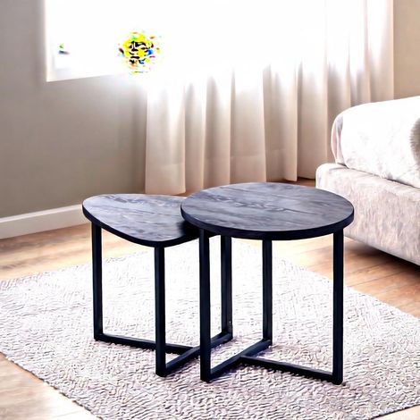 Table basse coloris noir en métal (1/5)
